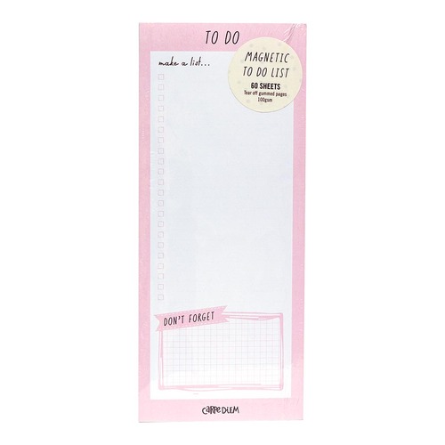 Carpe Diem Magnetic To Do List Ballerina Pink