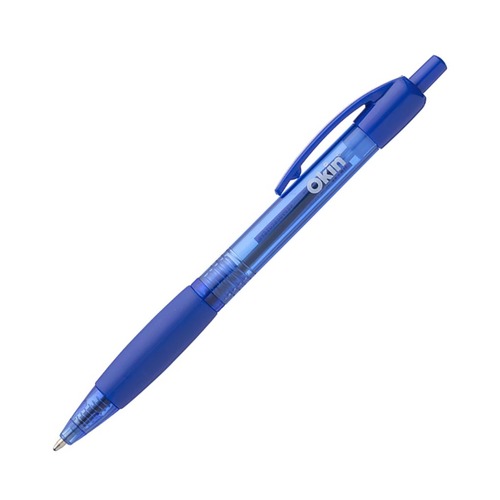 Okin Ballpoint Retractable Pen with Grip Blue