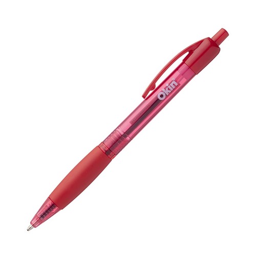 Okin Ballpoint Retractable Pen with Grip Red
