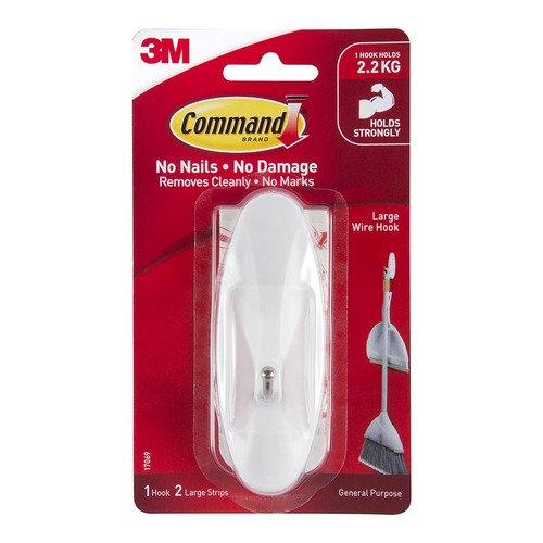 Command Hook 17069 Large White Wire