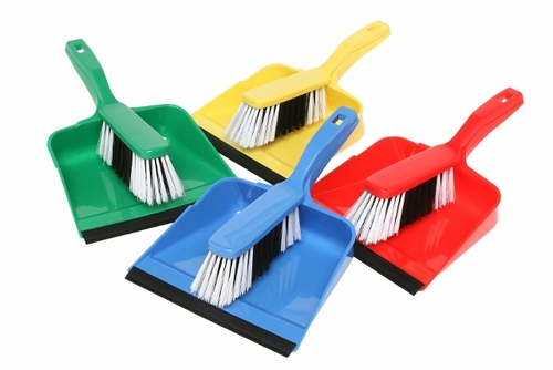 Edco Dust Pan & Brush Set - YELLOW - Edco