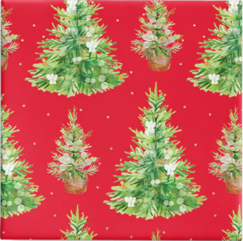 Watercolour Trees Wrap Red Roll - Bee Dee