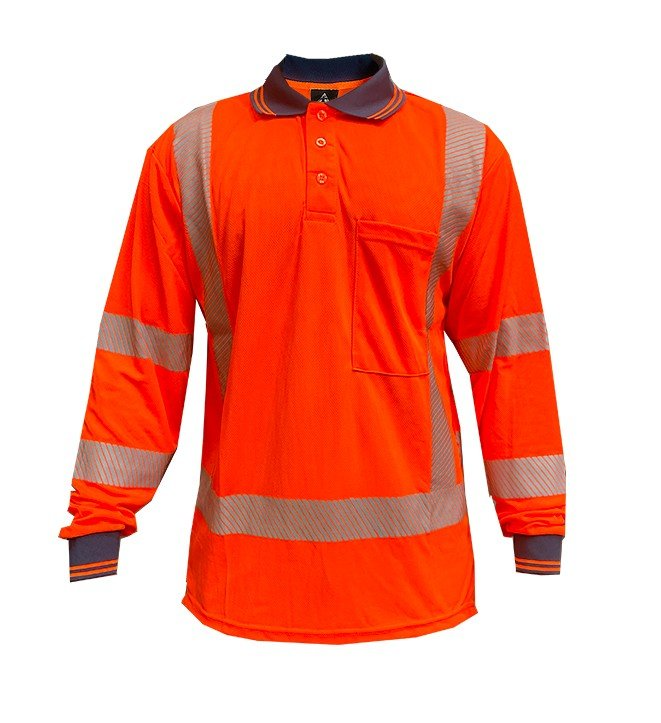 Polo Shirt Ls, Ttmc, Side Vents, Transfer Tape-Size 8Xl